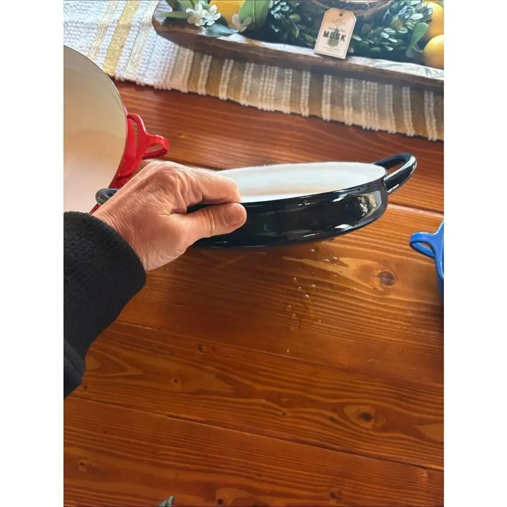 Dansk Red and White Enamel Braiser